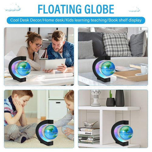 Magnetic Floating World Globe with LED Light, C Shape Anti Gravity Magnetic Levitation Decor for Deks, Office, Home Magnetic Floating World Globe with LED Light, C Shape Anti Gravity Magnetic Levitation Decor for Deks, Office, Home